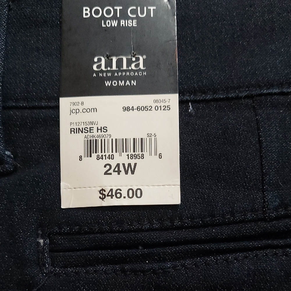 A.N.A Boot Cut Low Rise Jeans - Dark Blue Size 24W
